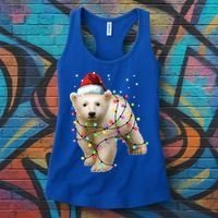 Santa Polar Bear Christmas Bear Lover Gift Women's Tank Top thumb 3