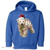 Santa Polar Bear Christmas Bear Lover Gift Toddler Hoodie thumb 0