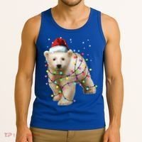 Santa Polar Bear Christmas Bear Lover Gift Tank Top thumb 3