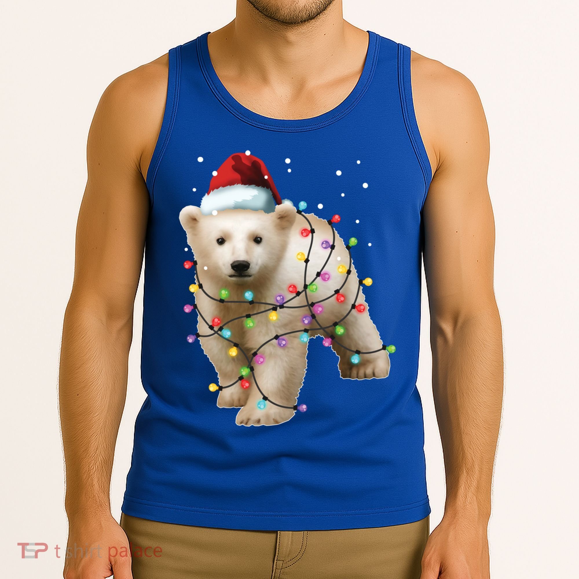 Santa Polar Bear Christmas Bear Lover Gift Tank Top
