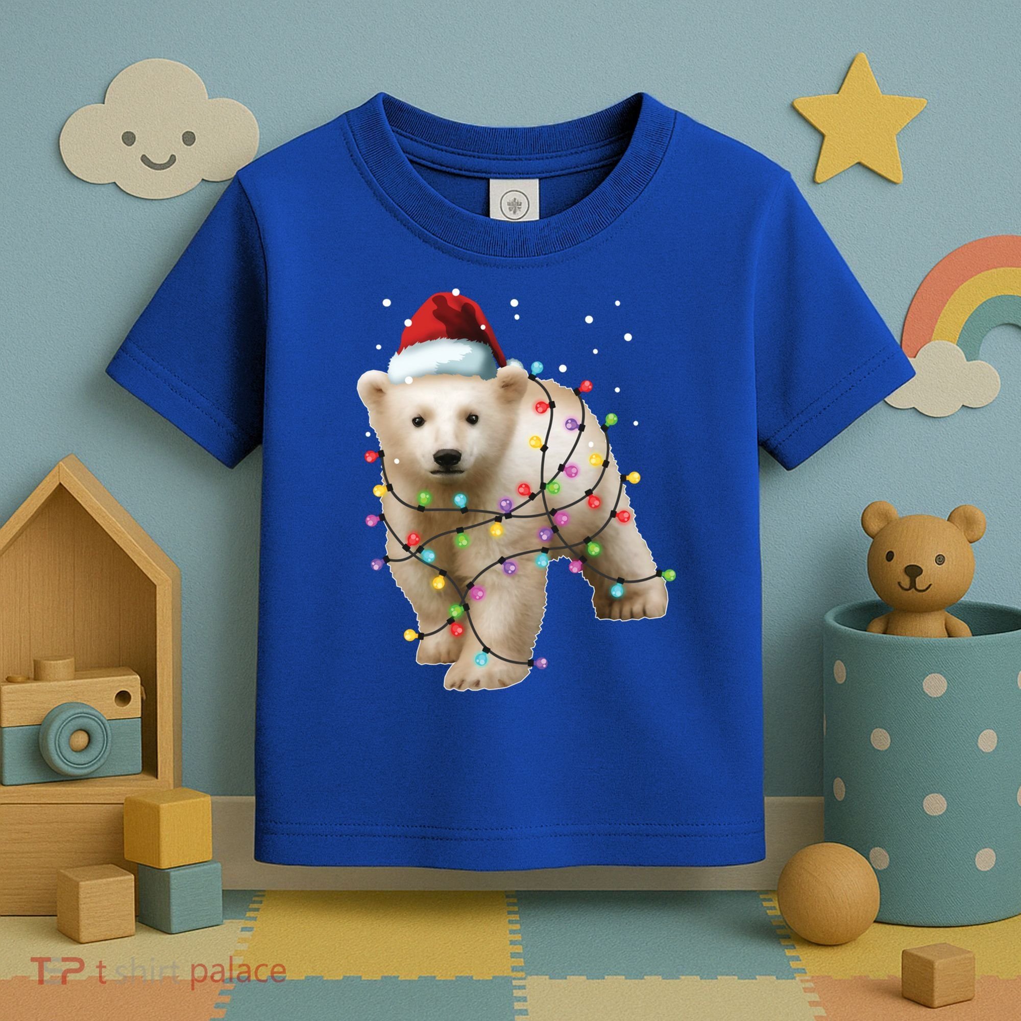 Santa Polar Bear Christmas Bear Lover Gift Toddler T-Shirt