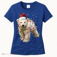Santa Polar Bear Christmas Bear Lover Gift Women's T-Shirt thumb 0