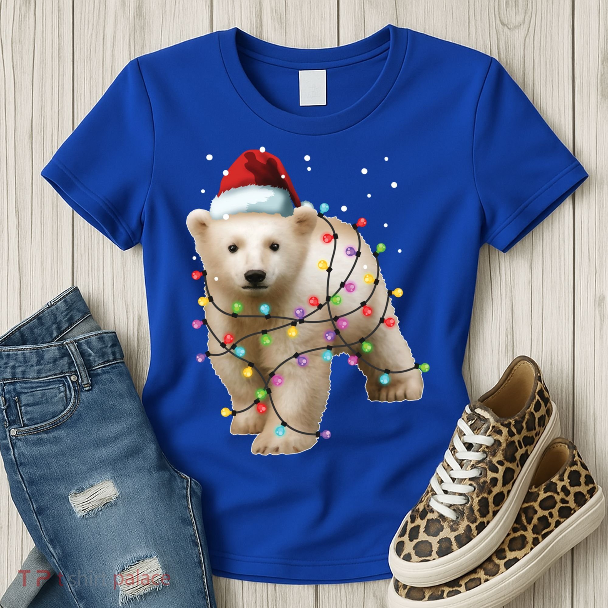Santa Polar Bear Christmas Bear Lover Gift Women's T-Shirt