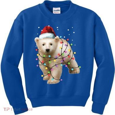 Santa Polar Bear Christmas Bear Lover Gift Kids Sweatshirt