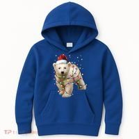 Santa Polar Bear Christmas Bear Lover Gift Kids Hoodie thumb 0