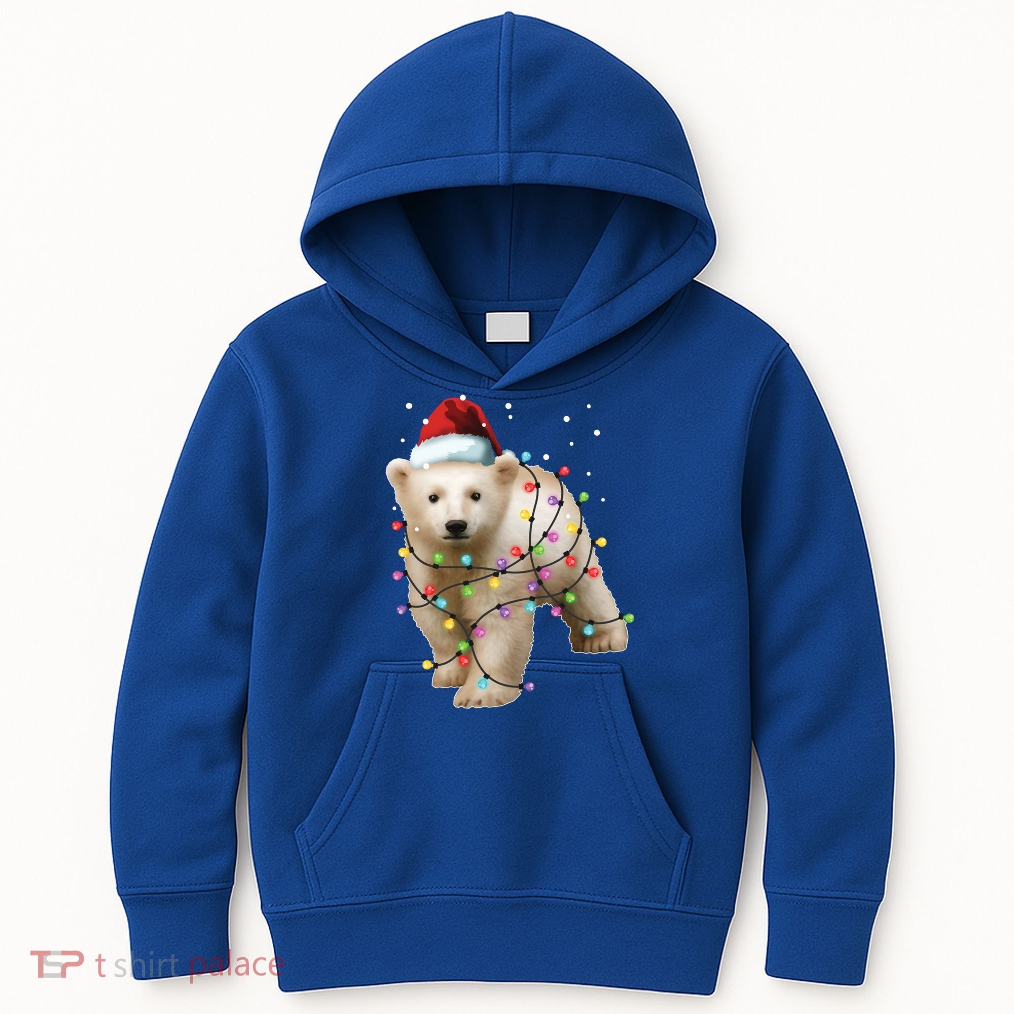 Santa Polar Bear Christmas Bear Lover Gift Kids Hoodie