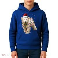 Santa Polar Bear Christmas Bear Lover Gift Kids Hoodie thumb 4