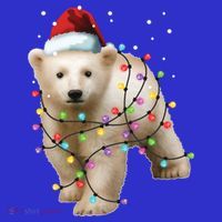 Santa Polar Bear Christmas Bear Lover Gift Kids Long Sleeve Shirt thumb 2