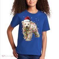 Santa Polar Bear Christmas Bear Lover Gift Kids T-Shirt thumb 2