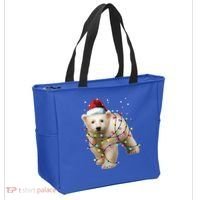 Santa Polar Bear Christmas Bear Lover Gift Tote Bag thumb 2