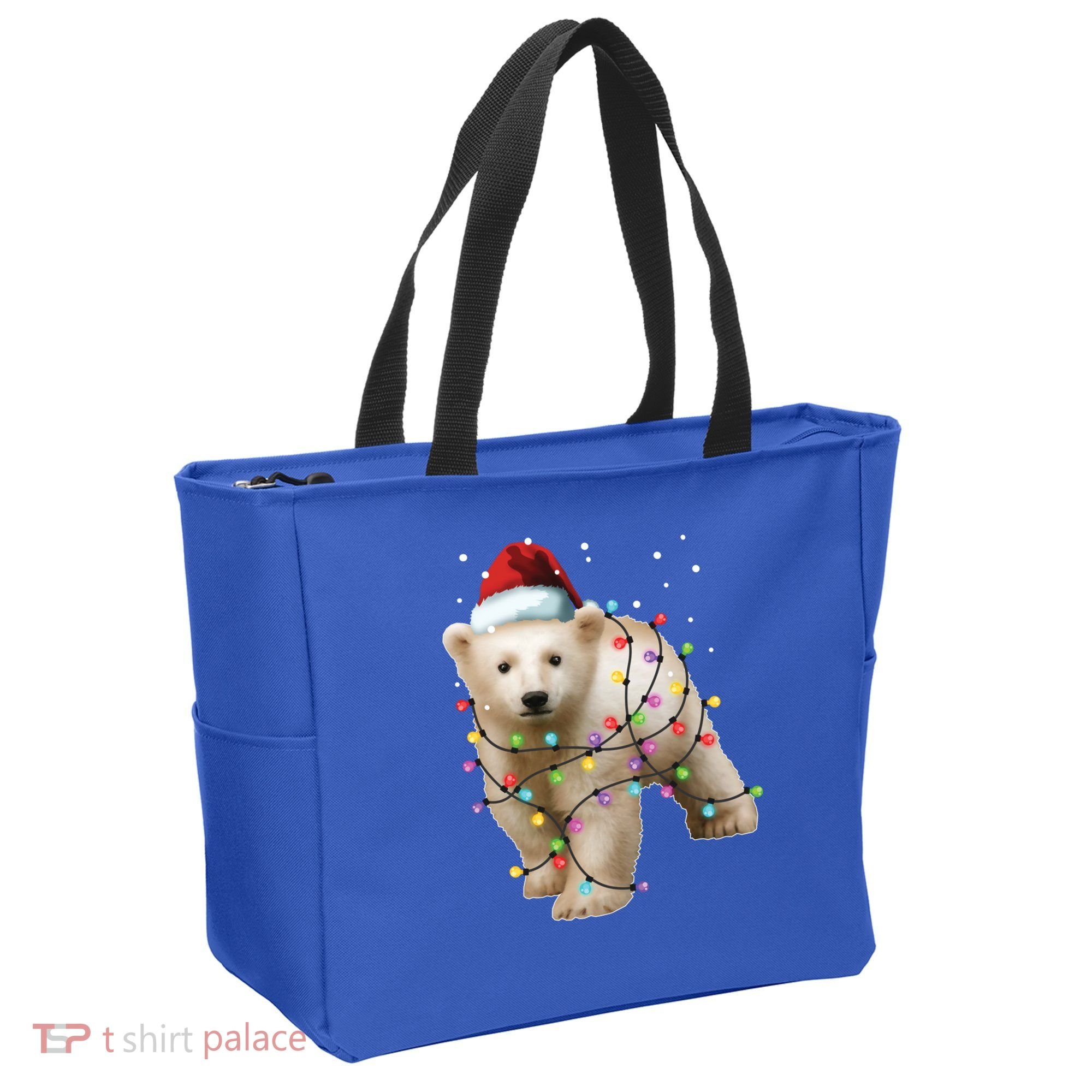 Santa Polar Bear Christmas Bear Lover Gift Tote Bag