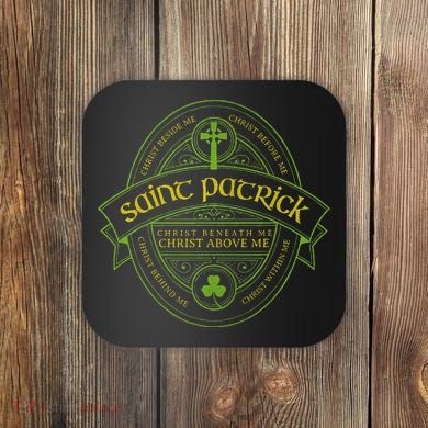 St Patrick Breastplate Prayer Catholic Saint Patricks Day Coaster