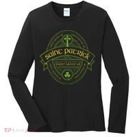 St Patrick Breastplate Prayer Catholic Saint Patricks Day Women's Long Sleeve Shirt thumb 0