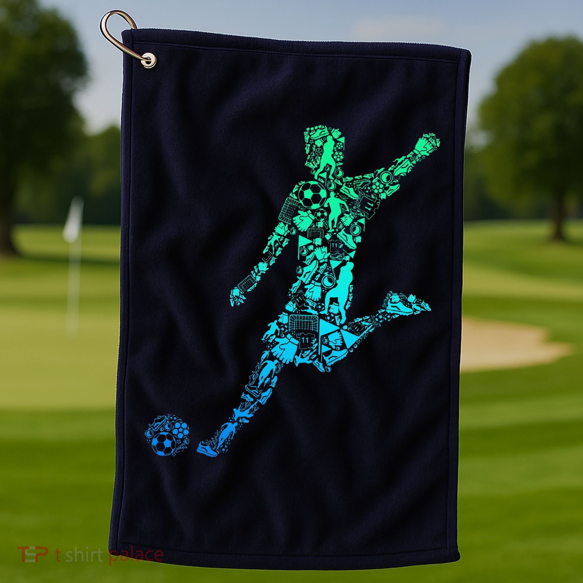 Soccer Player Boy Golf Towel