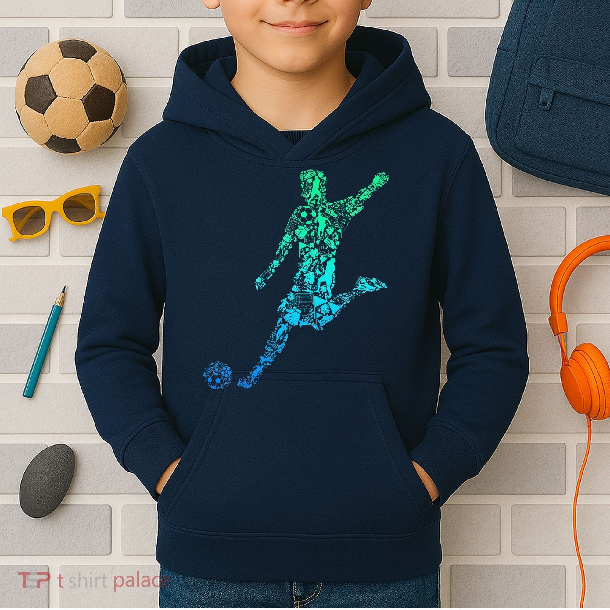 Soccer Player Boy Kids Hoodie
