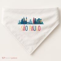 Sao Paulo Brazil Skyline Brazil Souvenir Gift USA-Made Doggie Bandana thumb 0