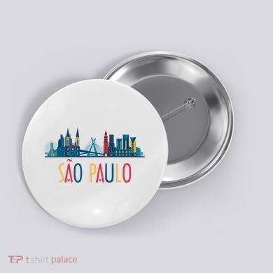 Sao Paulo Brazil Skyline Brazil Souvenir Gift Button
