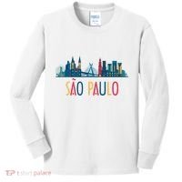 Sao Paulo Brazil Skyline Brazil Souvenir Gift Kids Long Sleeve Shirt thumb 0