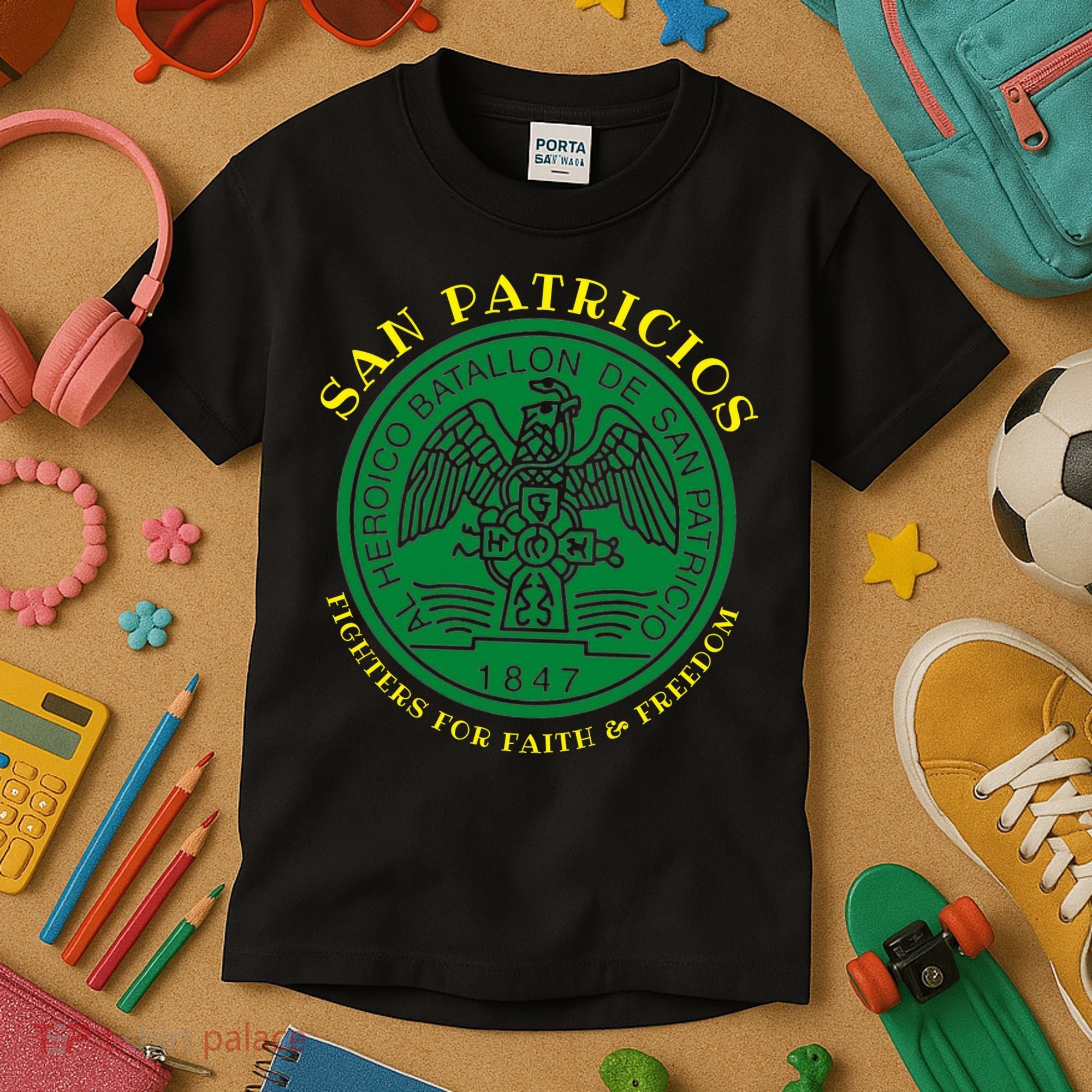 Saint Patrick's Battalion San Patricios Catholic Kids T-Shirt