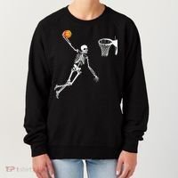Skeleton Playing Basketball Halloween Costume Boy Kids Women's Sweatshirt thumb 0