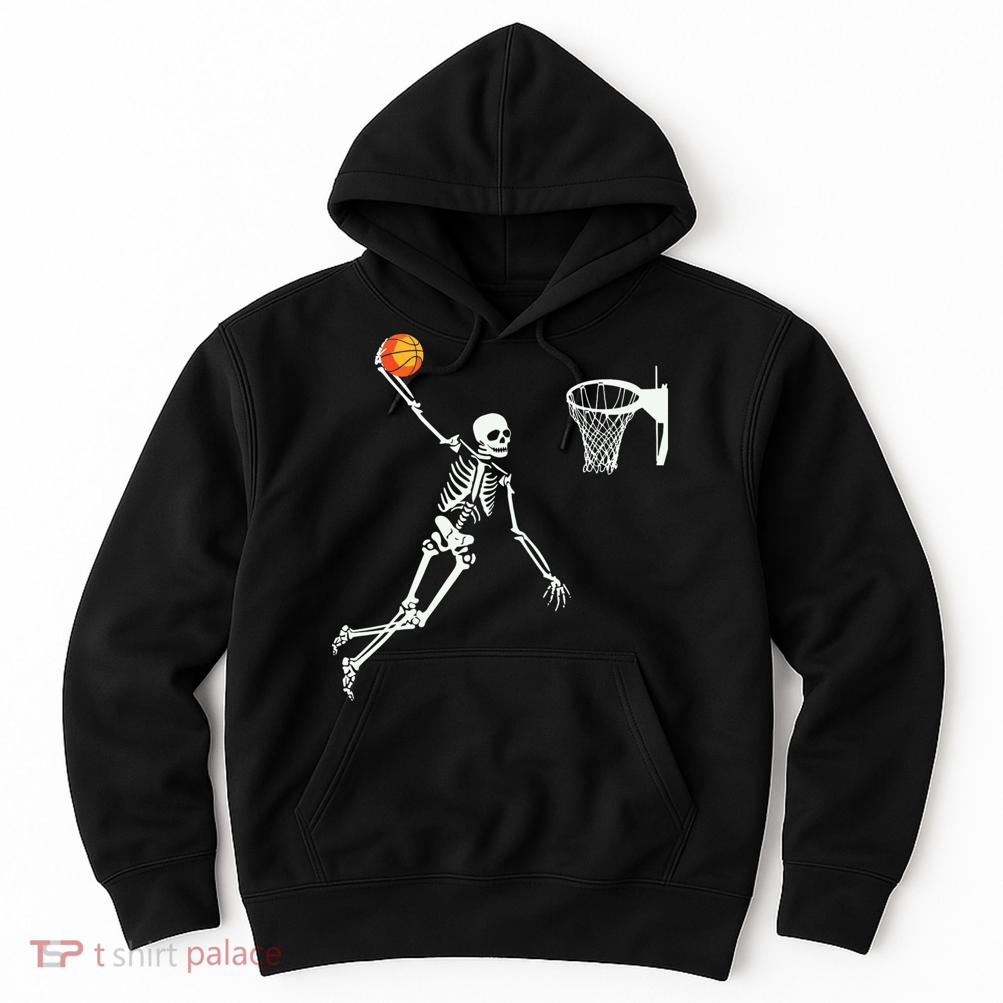 Skeleton Playing Basketball Halloween Costume Boy Kids Hoodie