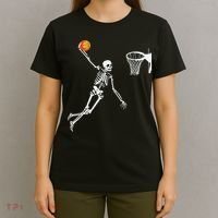 Skeleton Playing Basketball Halloween Costume Boy Kids T-Shirt thumb 4