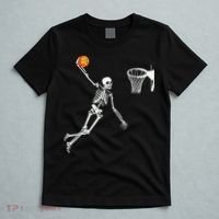 Skeleton Playing Basketball Halloween Costume Boy Kids T-Shirt thumb 5
