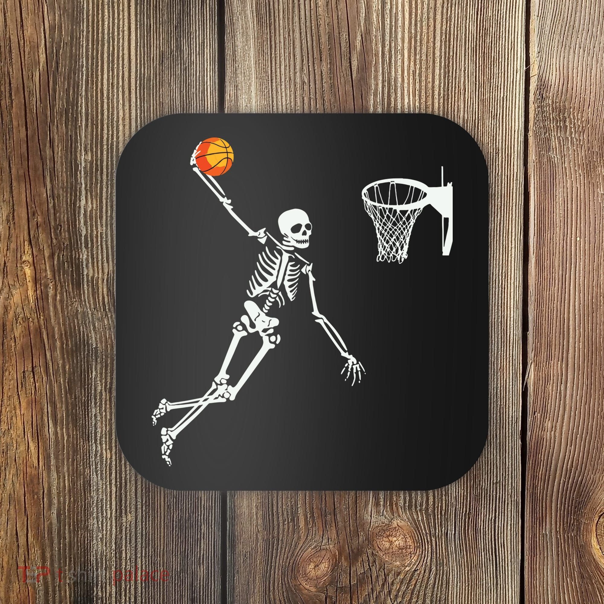 Skeleton Playing Basketball Halloween Costume Boy Kids Coaster