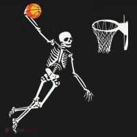 Skeleton Playing Basketball Halloween Costume Boy Kids Women's Hoodie thumb 2