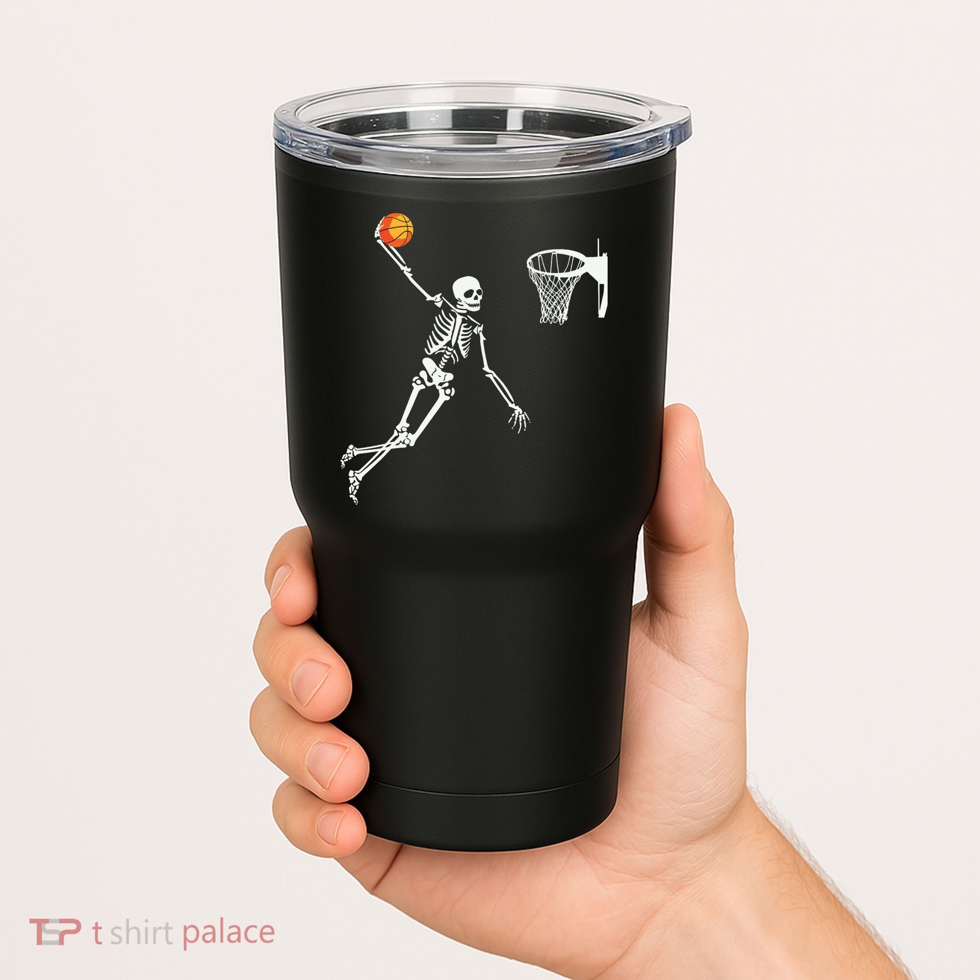 Skeleton Playing Basketball Halloween Costume Boy Kids Tumbler