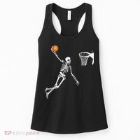 Skeleton Playing Basketball Halloween Costume Boy Kids Women's Tank Top thumb 0