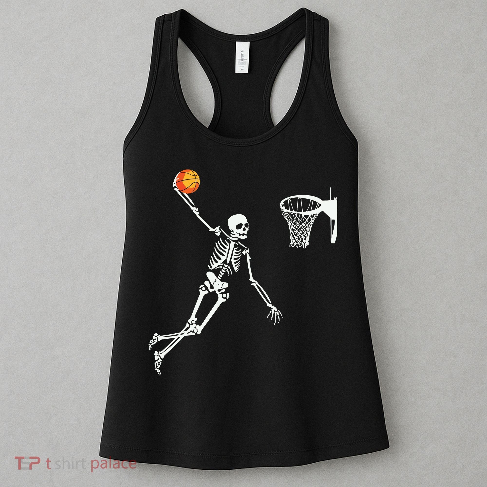 Skeleton Playing Basketball Halloween Costume Boy Kids Women's Tank Top