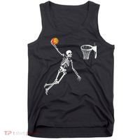 Skeleton Playing Basketball Halloween Costume Boy Kids Tank Top thumb 0