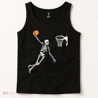 Skeleton Playing Basketball Halloween Costume Boy Kids Tank Top thumb 2