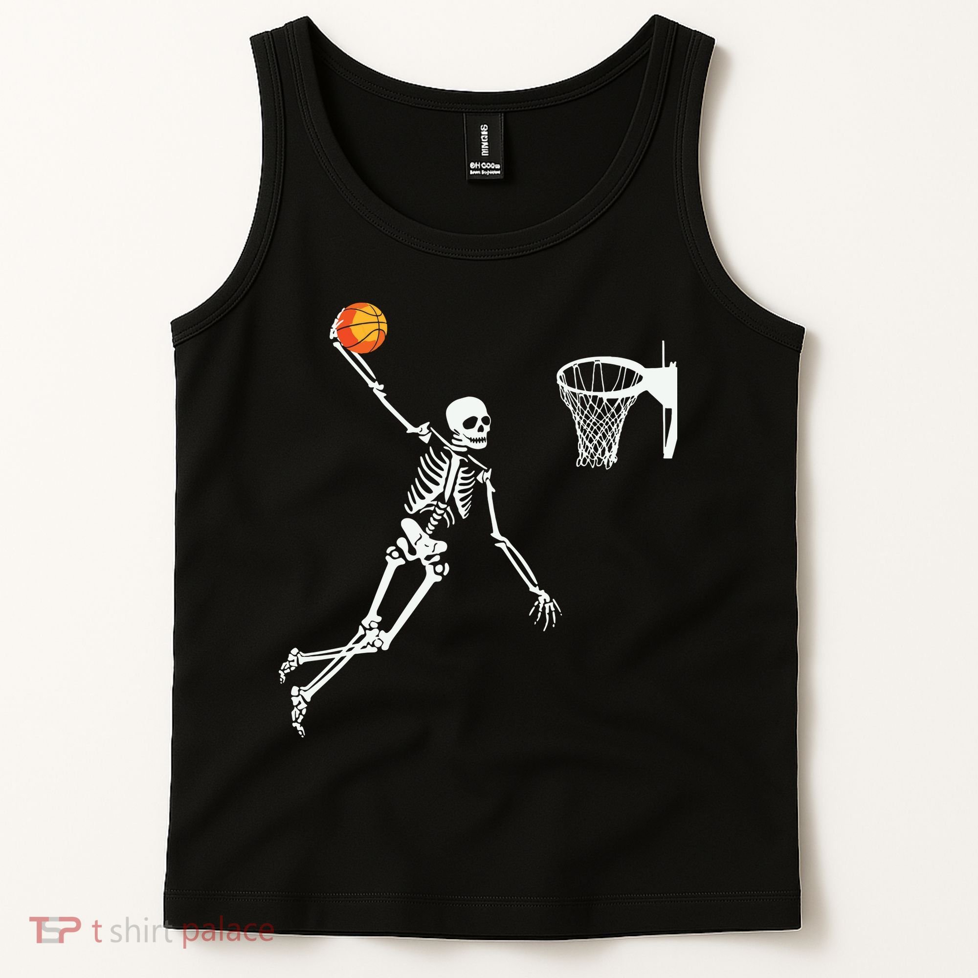 Skeleton Playing Basketball Halloween Costume Boy Kids Tank Top