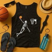 Skeleton Playing Basketball Halloween Costume Boy Kids Tank Top thumb 4