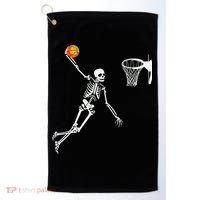 Skeleton Playing Basketball Halloween Costume Boy Kids Golf Towel thumb 0