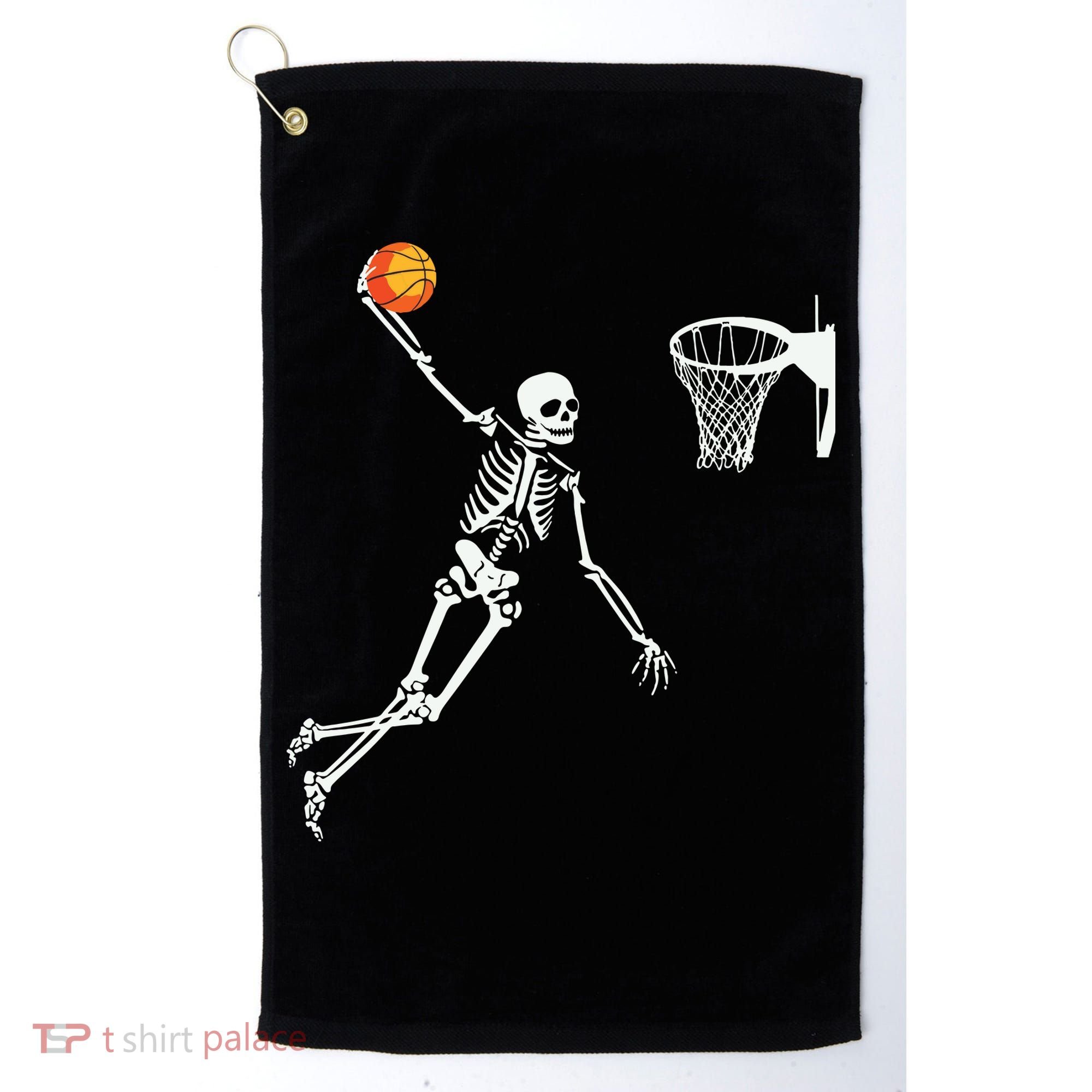 Skeleton Playing Basketball Halloween Costume Boy Kids Golf Towel