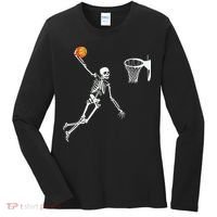Skeleton Playing Basketball Halloween Costume Boy Kids Women's Long Sleeve Shirt thumb 0