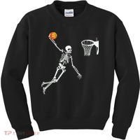 Skeleton Playing Basketball Halloween Costume Boy Kids Kids Sweatshirt thumb 0