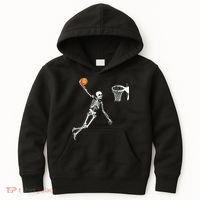 Skeleton Playing Basketball Halloween Costume Boy Kids Kids Hoodie thumb 0