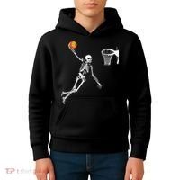 Skeleton Playing Basketball Halloween Costume Boy Kids Kids Hoodie thumb 4