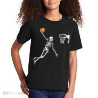 Skeleton Playing Basketball Halloween Costume Boy Kids Kids T-Shirt thumb 2