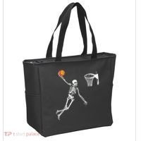 Skeleton Playing Basketball Halloween Costume Boy Kids Tote Bag thumb 2