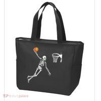 Skeleton Playing Basketball Halloween Costume Boy Kids Tote Bag thumb 3