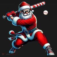 Santa Playing Baseball Christmas Baseball Player Backpack thumb 2