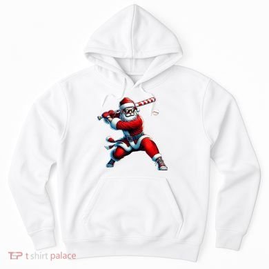 Santa Playing Baseball Christmas Baseball Player Hoodie
