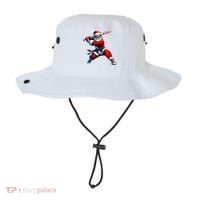 Santa Playing Baseball Christmas Baseball Player Bucket Hat thumb 0
