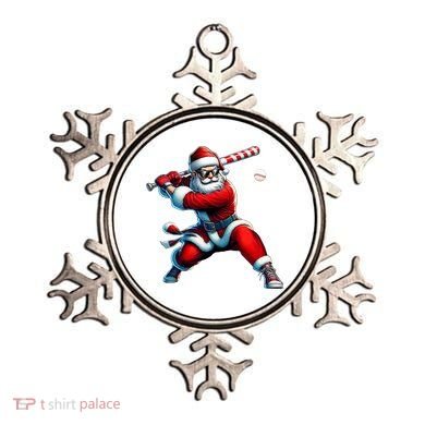 Santa Playing Baseball Christmas Baseball Player Ornament
