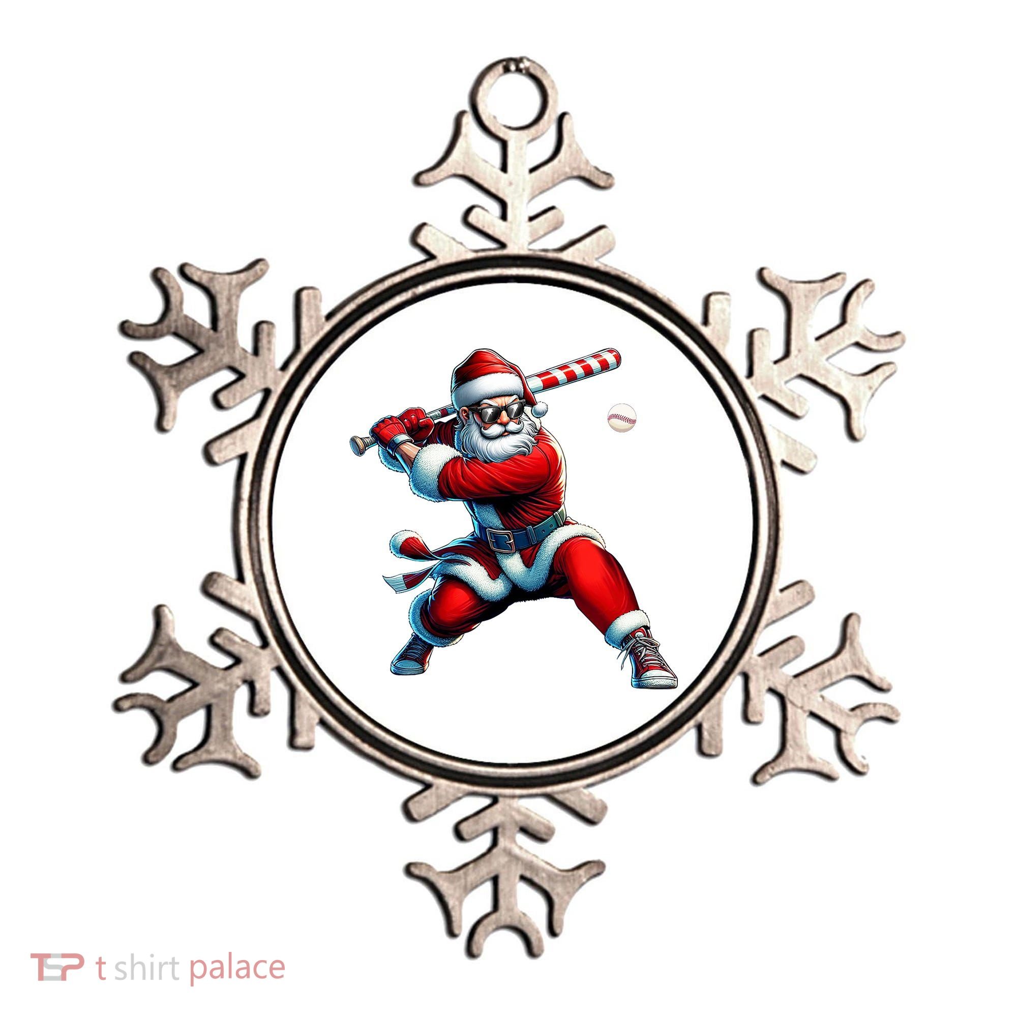 Santa Playing Baseball Christmas Baseball Player Ornament
